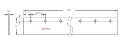Alternative view of 09796 Meyer Steel Standard Cutting Edge 3/8" X 6" X 90" - Aftermarket