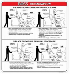MSC06353 Boss RT3 Attachment V Blade Mounting Procedure Decal - OEM