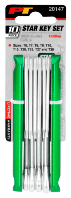 Alternative view of Performance Tool 20147 10pc Aluminum Folding Star Key Set