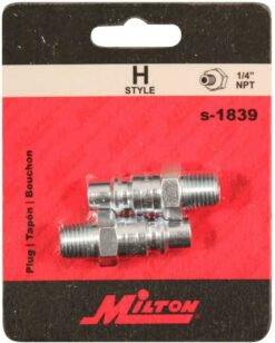Alternative view of S-1839 1/4" MNPT H Style Air Compressor Quick Connect Air Fitting Plug