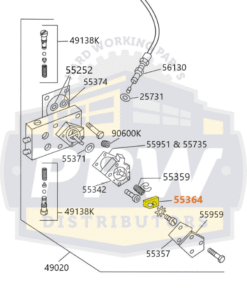 Alternative view of Western 55364 Fisher 4 Way Valve Lever Assembly - OEM
