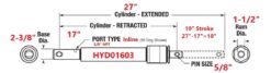 HYD01603 Boss V Plow Angle Cylinder 1-1/2" X 10" - Aftermarket - Image 2