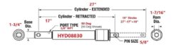 HYD08830 Boss Angle Cylinder 1-1/2" X 10" - Aftermarket - Image 2