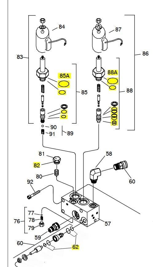 Meyer Plow Parts Meyer Snowplow Upper End Seal Kit Fits E46/E47