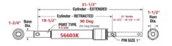 56603K Fisher RD HD X Blade Angle Cylinder 1-1/2" X 12" - Aftermarket - Image 2