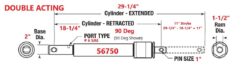 56750 Western Double Acting Angle Cylinder 2" X 11" MVP Plow - Aftermarket - Image 2