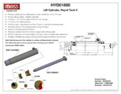 HYD01680 Boss RT2 Lift Cylinder - OEM - Image 2