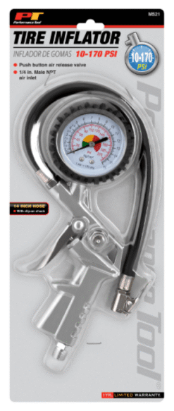 Alternative view of Performance Tool M521 Tire Inflator with Dial Gauge