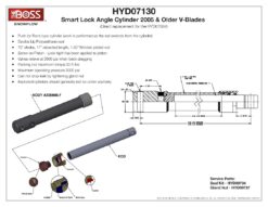 Alternative view of Boss HYD07130 SmartLock 2005 and Older Angle Cylinder - OEM