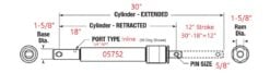 Alternative view of Meyer 05752 Angle Cylinder 2" X 12" - Aftermarket