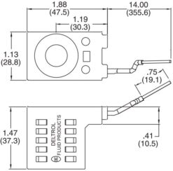 Alternative view of Deltrol 10226-14 Solenoid Coil Single Lead Wire 12VDC 16W
