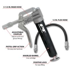 W54197 Mini Pistol Grip Grease Gun w/Flex Hose Performance Tool - Image 2