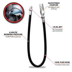 Alternative view of Performance Tool W54211 18" Grease Gun Flex Hose