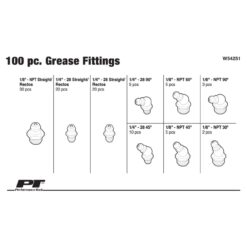 Alternative view of Performance Tool W54251 100 pc. Grease Fitting Assortment
